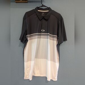 Oakley Men's Black and Gray Polo Shirt